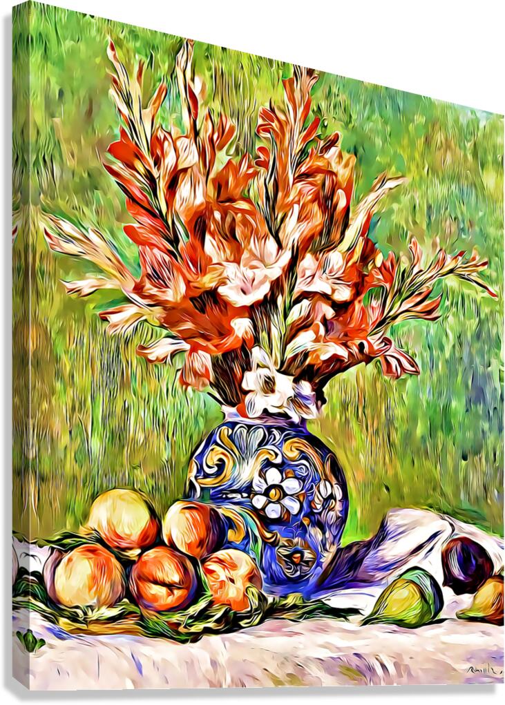 renoir flowers and fruit digitized  Canvas Print
