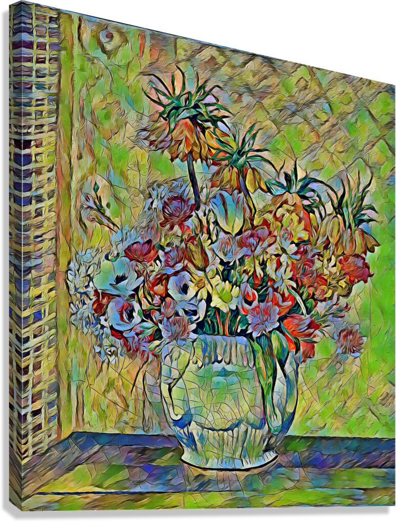 Still Life Flowers 1885 pastel  Canvas Print