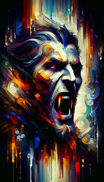 Abstract Vampire Print