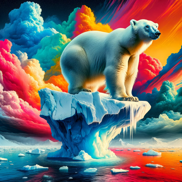 Polar Bear on Ice Print
