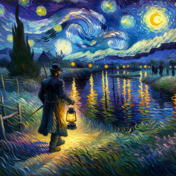 Stars by the River Print