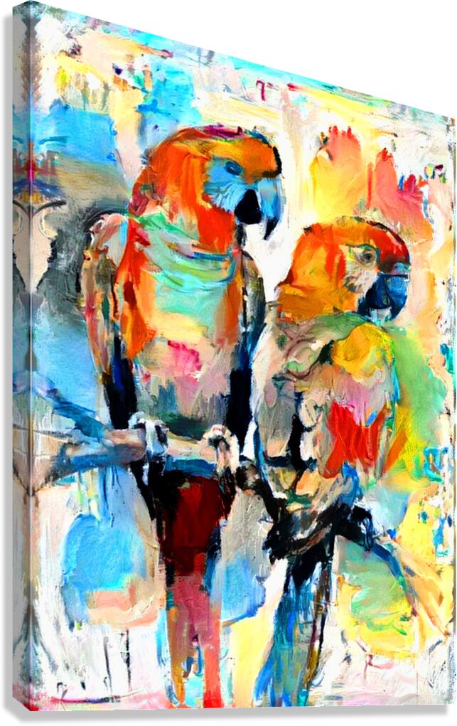 Parrots couple Canvas Print