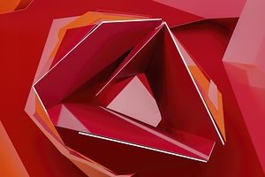 Parametric abstract red shape 3