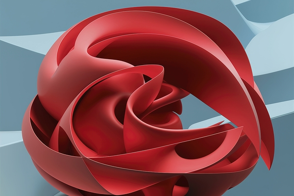 Parametric abstract red shape 1 by Iremia Tudor