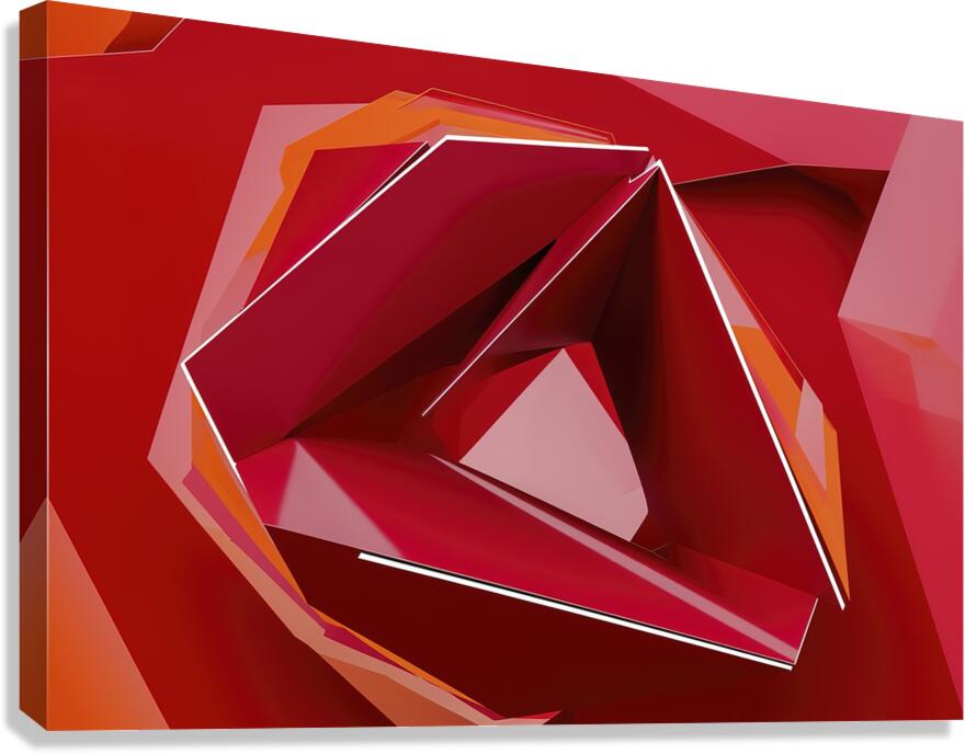 Parametric abstract red shape 3 Canvas Print