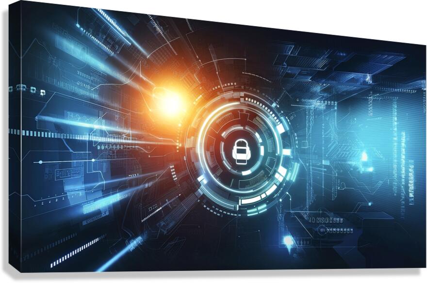 Abstract digital cyber background Big data code m Canvas Print