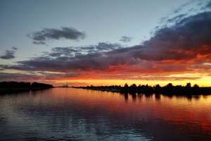 Amazing dramatic sky at evening