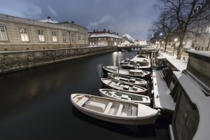 First snow in Copenhagen canal
