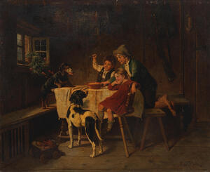 Adolf Eberle German 1843 1914 Dinner time