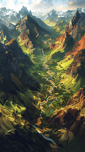 An aerial view of the majestic Icelandic landsc c