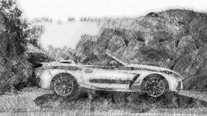 BMW Z4 Roadster Modern Cars   Etching Poster
