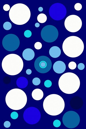 Blue Dots Abstract Art watercolor by Ahmer Asar