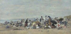 Eugene Boudin 1824 1898 Beach scene in Trouville