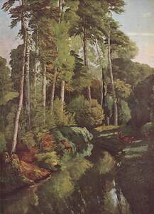 Forest Brook with Deer   Gustave Courbet