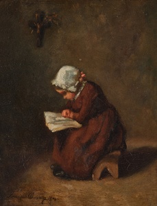 Francois Bonvin French 1817–1887 The Schoolgirl