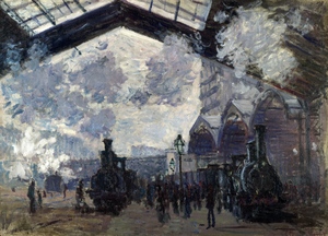 Gare Saint Lazare Pari by  Claude Monet 1877