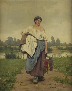 Girl Carrying Bucket Georges Joseph van Sluijters