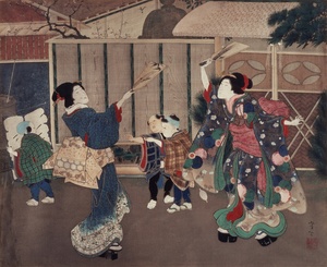 Januar  Celebrating the New Year Yoshitoshi1860s.