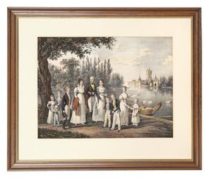 Kaiser Franz I colored lithograph by F. Wolf afte