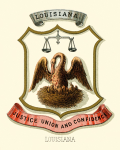 Louisiana state coat of arms illustrated 1876