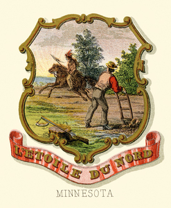 Minnesota state coat of arms illustrated 1876