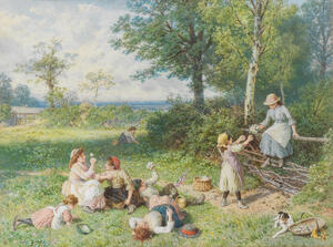 Myles Birket Foster RWS British 1825 1899 Gatheri