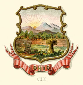 Ohio state coat of arms illustrated 1876