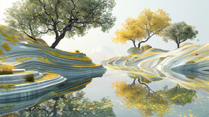 a mesmerizing landscape textured three dimensio 7