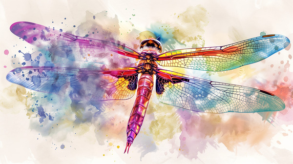 A breathtakingly beautiful dragonfly its wings  a Print