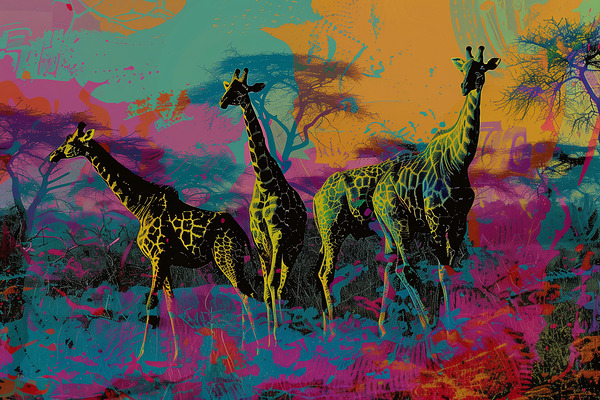 African Animals Concert Color Field Art   ar 32 b 1717851937.2556 Print