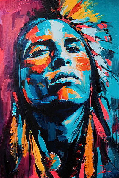 American Indian Chief  Handsome Attractive Port e Print