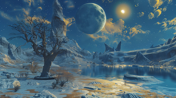 a mesmerizing landscape textured three dimensio 8 Print