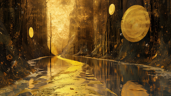 a stunning textured three dimensionally extrava e Print