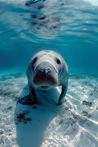 all blue environment A realistic photo g in the 8 Print