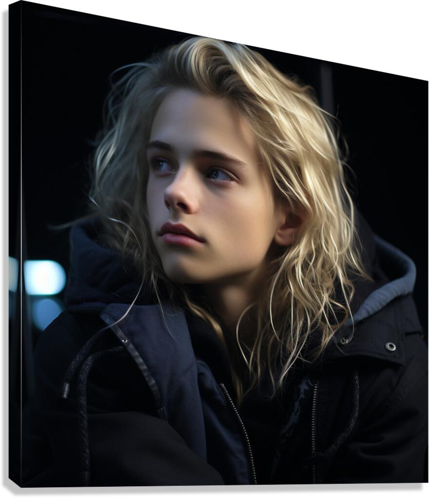 A close up portrait of a very attractive 18 yea e Canvas Print