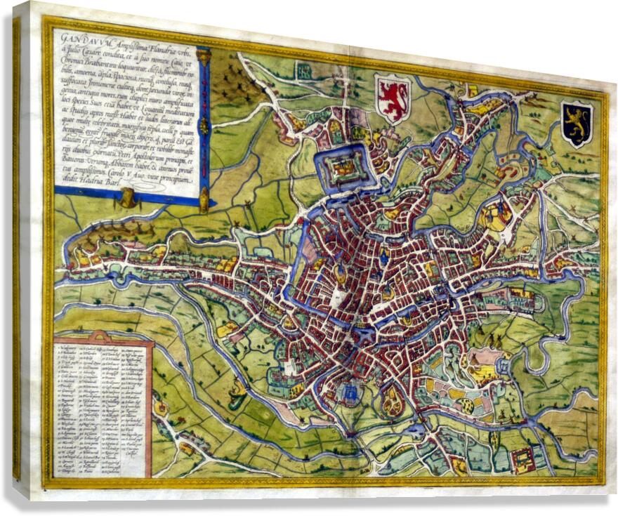 Ghent Belgium Braun  Hogenberg 1572 Canvas Print