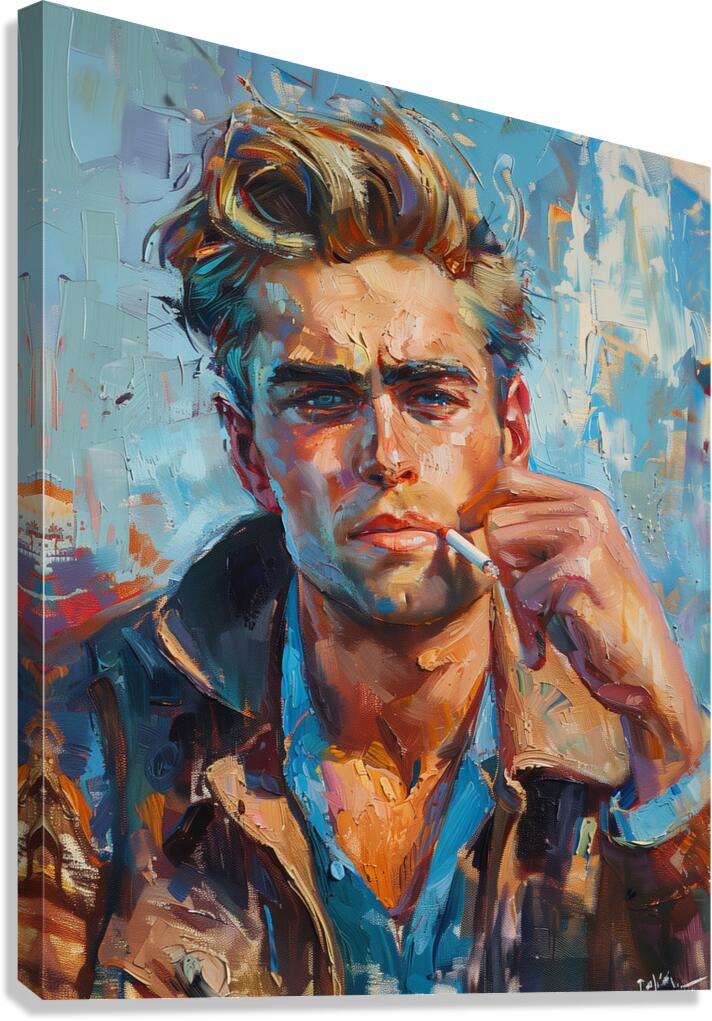 A 1940s print style vintage cigarette advert wi 5 Canvas Print