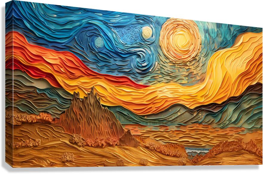a mesmerizing landscape textured three dimensio d Canvas Print