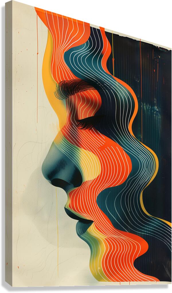 A minimal and weird design with a color scheme  b Canvas Print