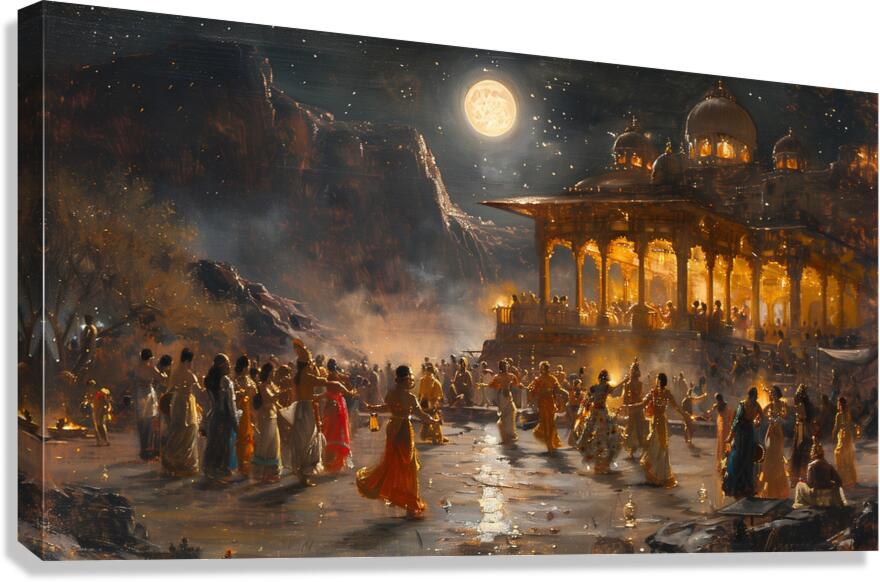 A Night of Revelry Illustrate a lively scene of 1 Canvas Print