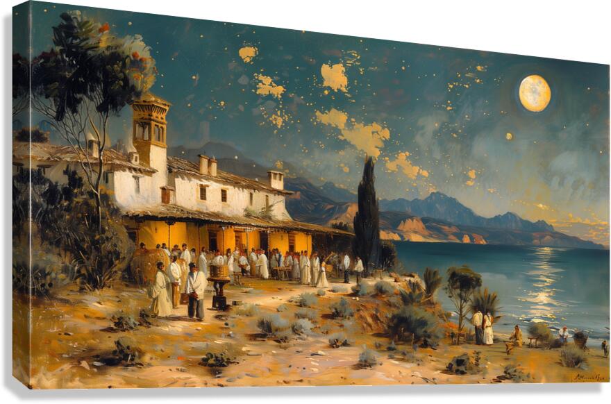 A Night of Revelry Illustrate a lively scene of d 1717467524.4635 Canvas Print