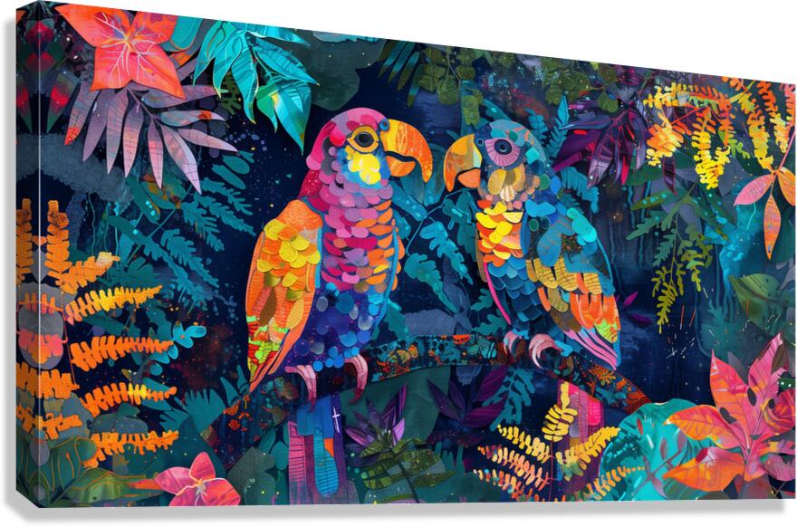 A painting in the style of imitation batik psyc 0 1717467594.5503 Canvas Print