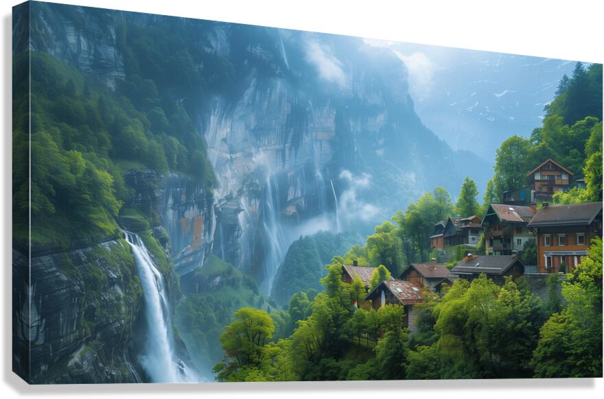 A remote village of Foroglio Switzerland breath f Canvas Print