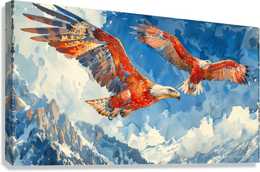 A stunning panorama of a pair of Philippine eag 6 Canvas Print