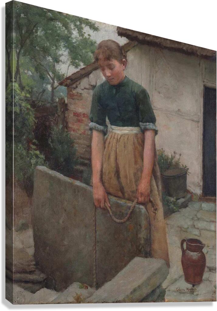 EDWIN HARRIS 1855 1906 THE DRAW WELL 1886 Canvas Print