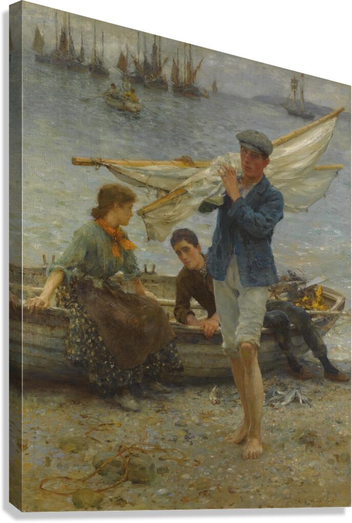Henry Scott Tuke   Return from fishing 1907 Canvas Print