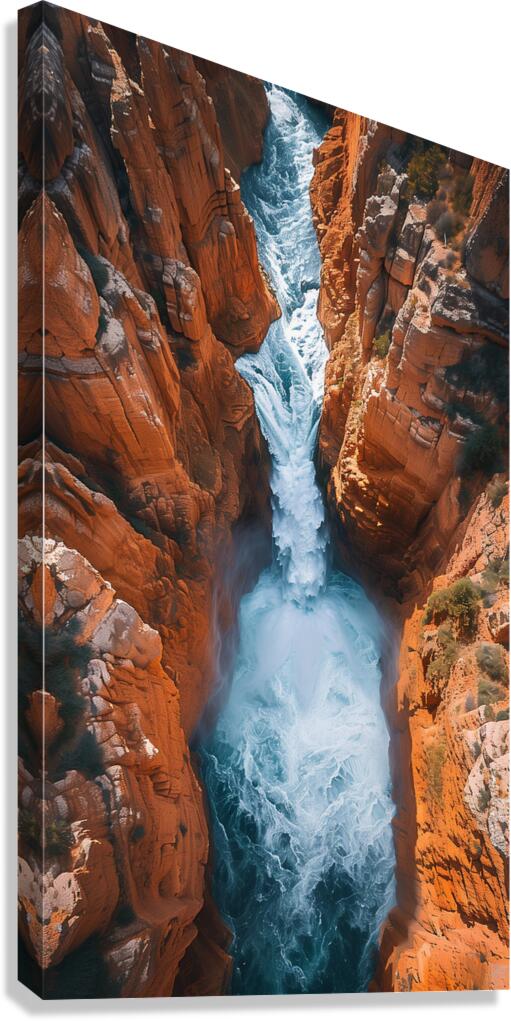 Aerial view of the earths canyon with a huge wa 9 Canvas Print