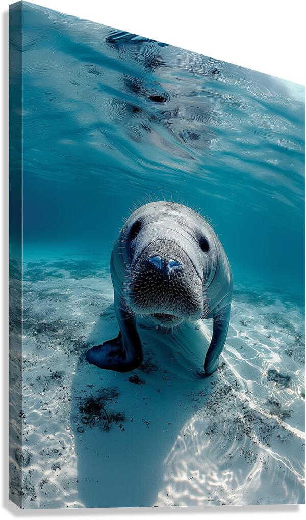 all blue environment A realistic photo g in the 8 Canvas Print