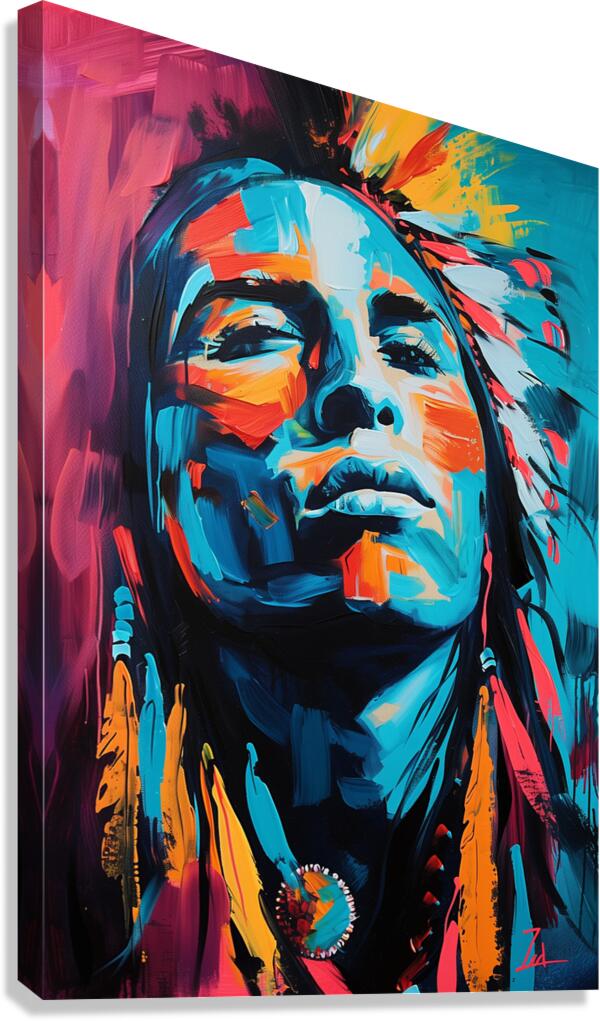 American Indian Chief  Handsome Attractive Port e Canvas Print