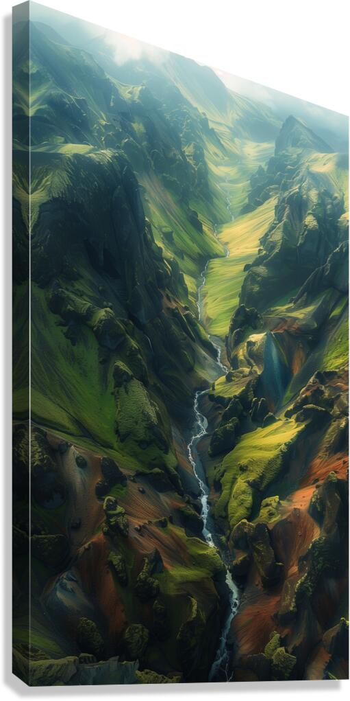 An aerial view of the majestic Icelandic landsc 9 Canvas Print